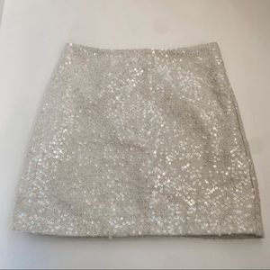 Kenar White Sequined Skirt | Mini Party Skirt